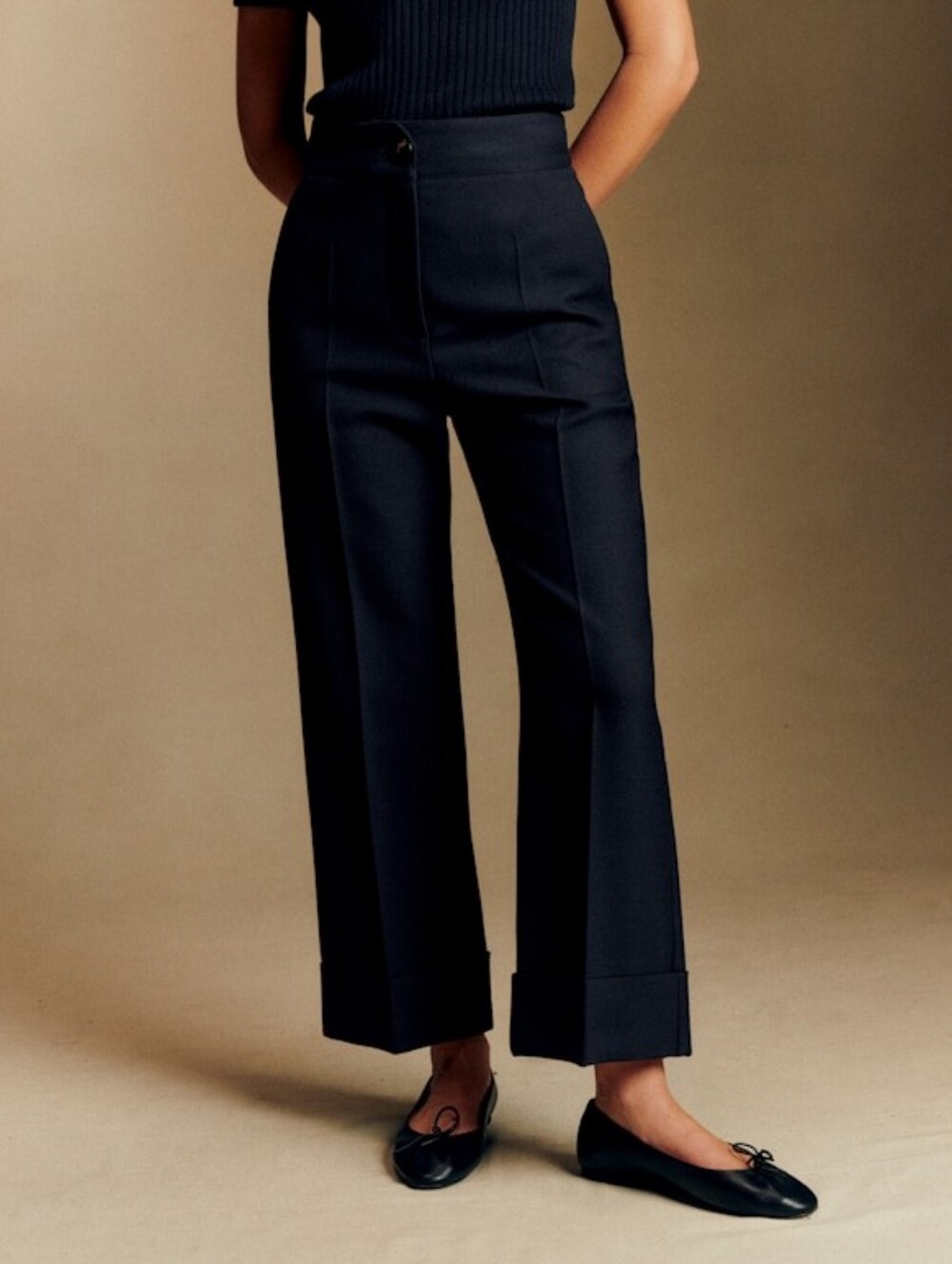 Sezane Damon Ankle-length Trousers Black Size 36 - Picture 3 of 16